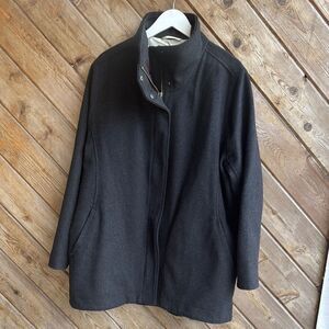 Pendleton women’s unisex black wool peacoat zipper snap size XL